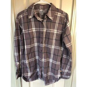 Carhartt Womens Small Purple Checker Long Sleeve Button Up Shirt